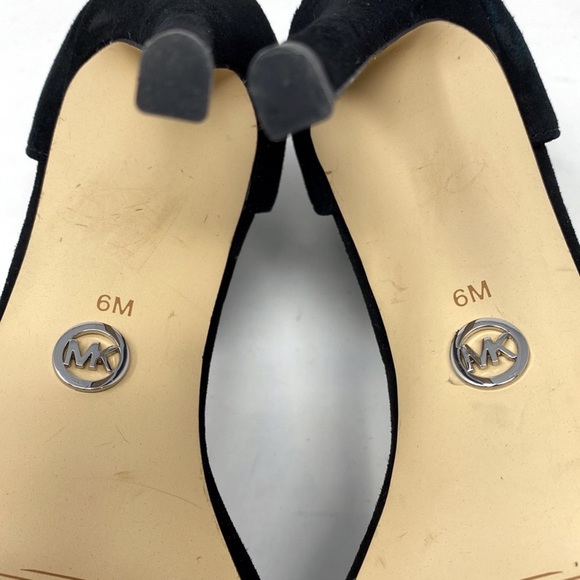 NWOT MICHAEL Michael Kors Giselle Embellished-Buckle Suede Sandals - Picture 12 of 15